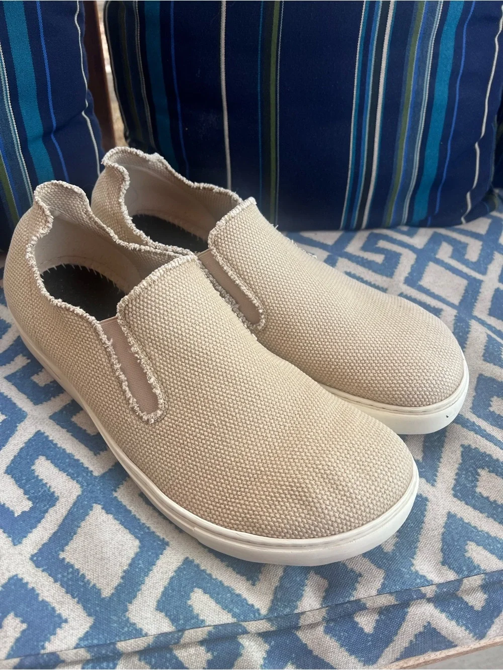 Birkenstock Canvas Slip-On Sneakers, Men's Size 46 (US 13), Taupe/Beige